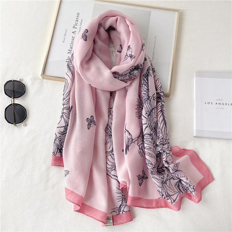 Women Scarf Autumn and Winter Travel Decoration Thin Cotton Linen Long Shawl