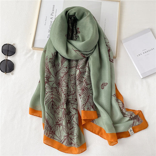 Women Scarf Autumn and Winter Travel Decoration Thin Cotton Linen Long Shawl