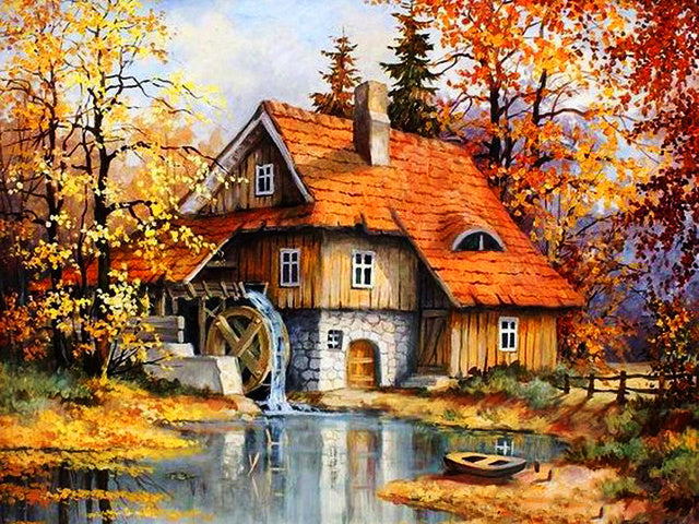 Diamond Painting Tree 5D DIY Embroidery Landscape Autumn Decoration