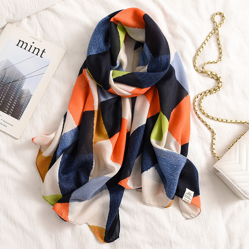 Women Scarf Autumn and Winter Travel Decoration Thin Cotton Linen Long Shawl