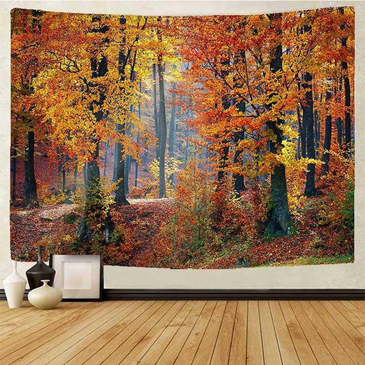 Wonderous Fall Wall Tapestry Autumn Home Decor Background