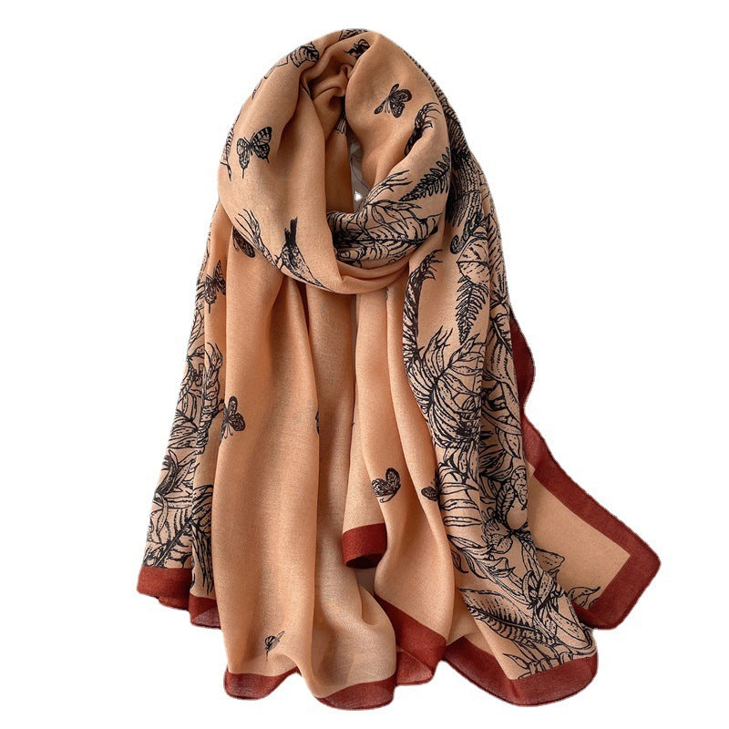 Women Scarf Autumn and Winter Travel Decoration Thin Cotton Linen Long Shawl