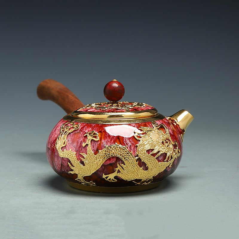 Gold Ceramic Kung Fu Tea Kettle Pot