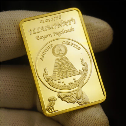 Square Gold-Plated Blocks of Foreign Currency Collectors