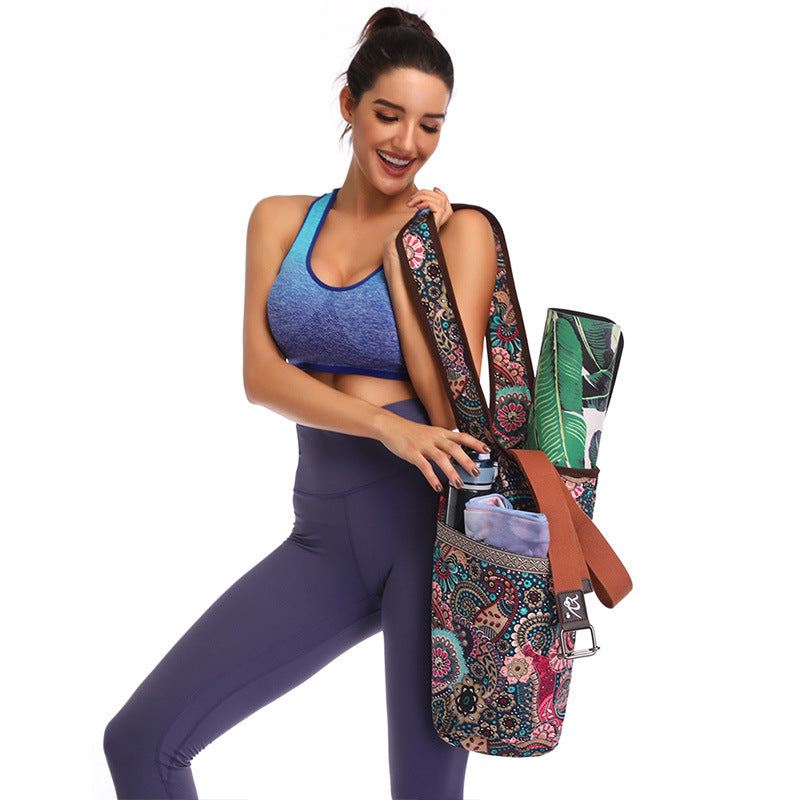 Yoga Mat Bag Casual Fashion Canvas Yoga Bag Backpack with Large Size Zipper Pocket Fit Most Size Mats Yoga Mat Tote