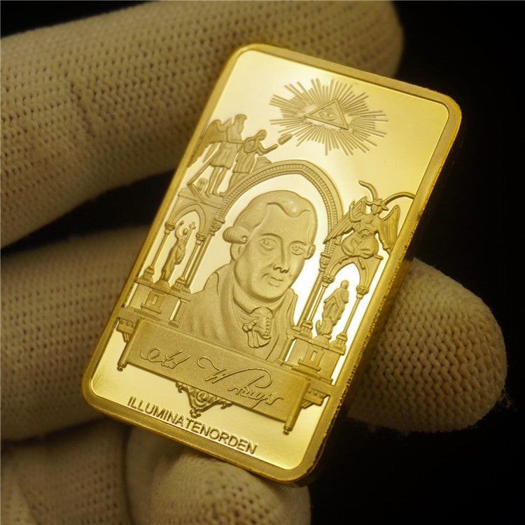 Square Gold-Plated Blocks of Foreign Currency Collectors