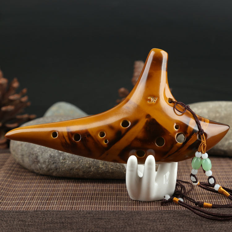 12-Hole Ceramic Smoldering Ocarina Musical Instrument