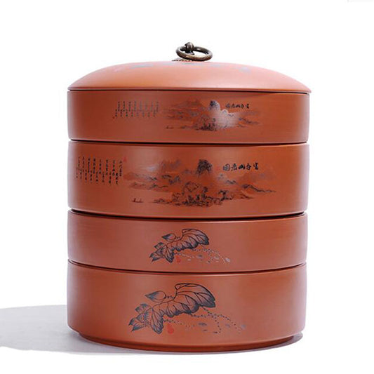 Japanese Purple Clay Ceramic Tea Caddy Tea Storage