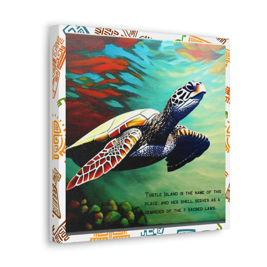 Turtle Island Is the Name of This Place Concept Art Aboriginal American Niiji Canvas Gallery Wraps