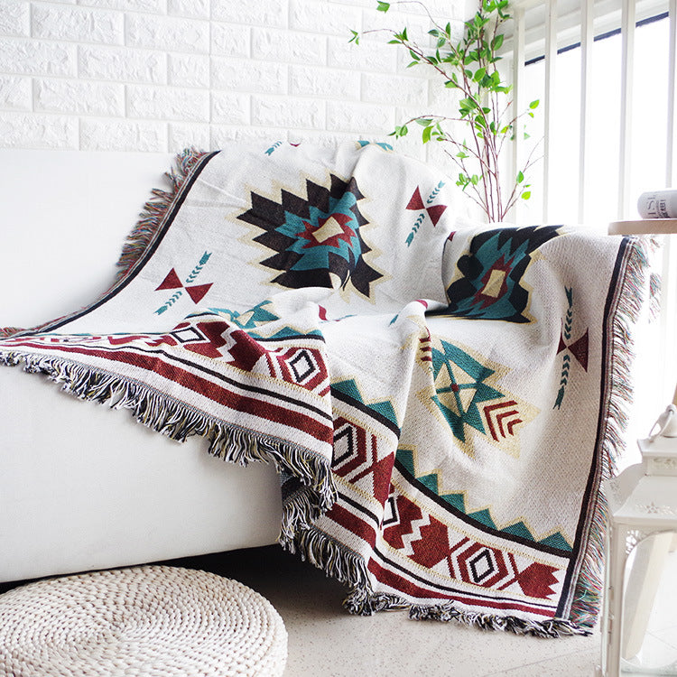 Fashion Geometric Pattern Thicken Sofa Blanket