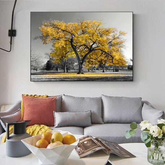 Landscape Tree Canvas Classic Oil Painting Print Fabric
