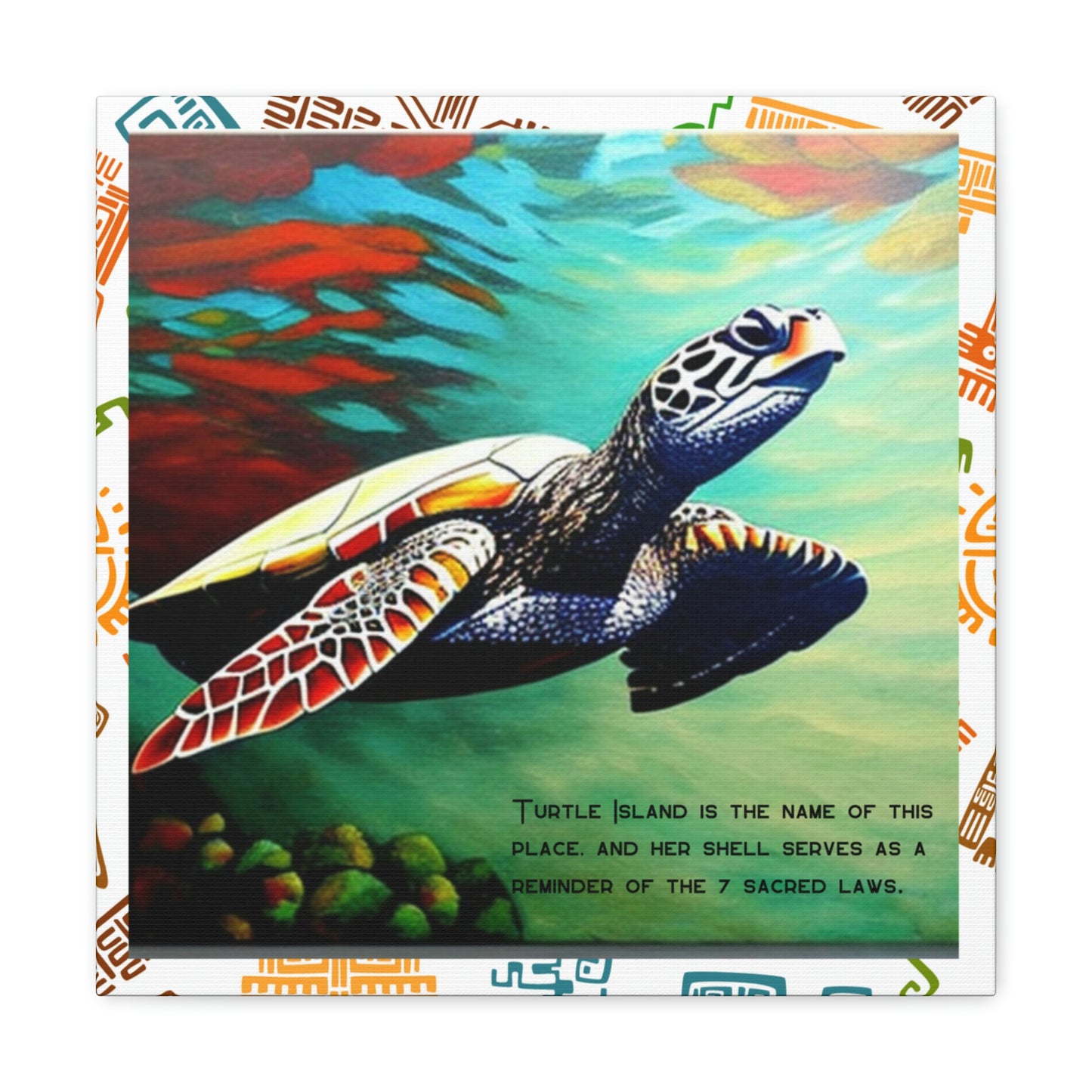 Turtle Island Is the Name of This Place Concept Art Aboriginal American Niiji Canvas Gallery Wraps