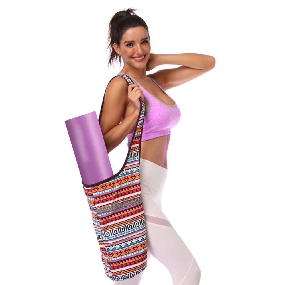 Yoga Mat Bag Casual Fashion Canvas Yoga Bag Backpack with Large Size Zipper Pocket Fit Most Size Mats Yoga Mat Tote