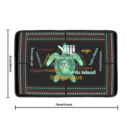 Aboriginal American Niiji AmerIndian Indigenous Area Rug with Black Binding 27"x18"