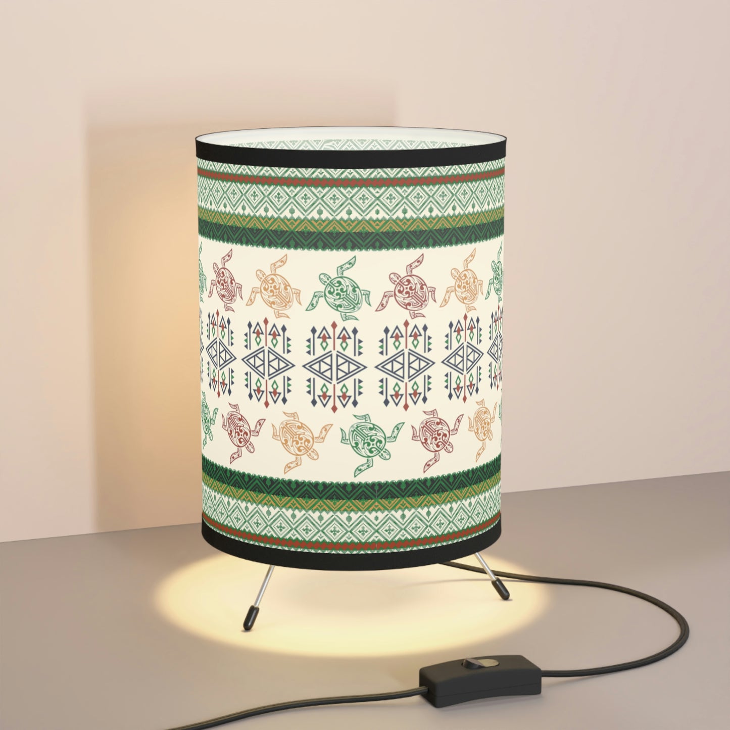 Limited Edition Aboriginal Indigenous American Niiji Inspired Shade and Tripod Lamp