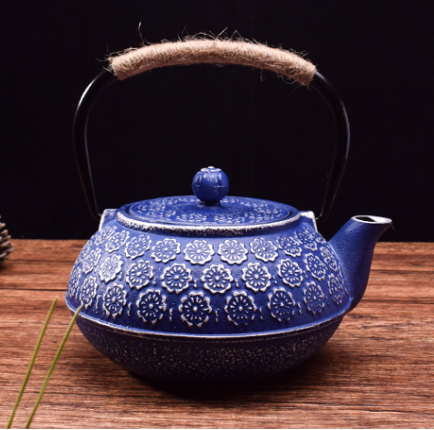 34-40oz Vintage Japanese-Style Cast Iron Teapot with Stainless Steel Infuser Loose Leaf Tea