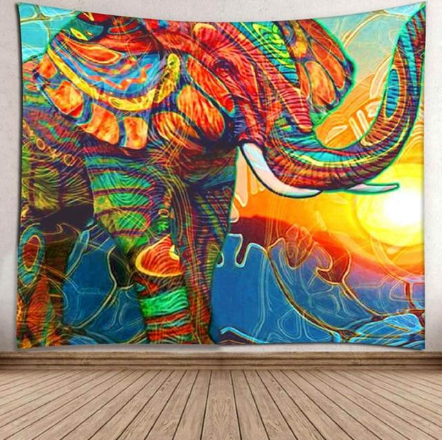 Exotic Sunshine Elephant Tapestry Home Art Decoration