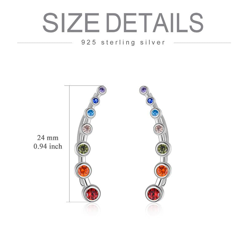 925 Sterling Silver Chakra Earrings Yoga Jewelry for Women Girls