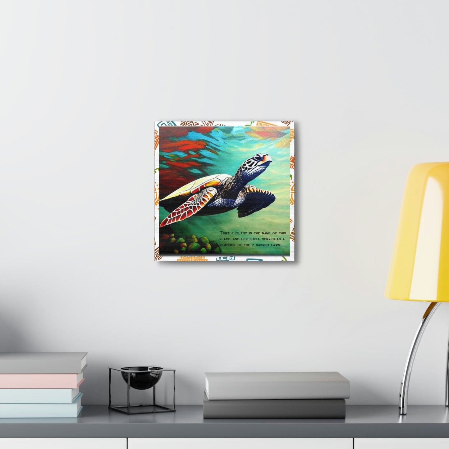 Turtle Island Is the Name of This Place Concept Art Aboriginal American Niiji Canvas Gallery Wraps