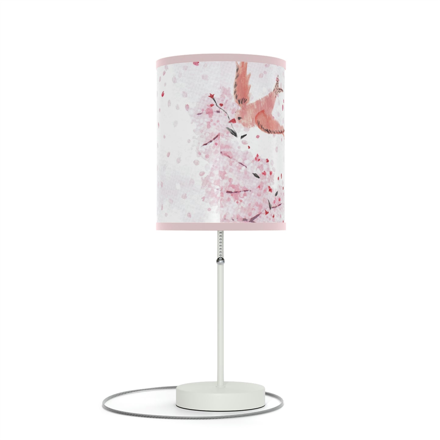 Unique Modern Japanese-Inspired Cherry Periwiwnkle Blossom Table Lamp Stand