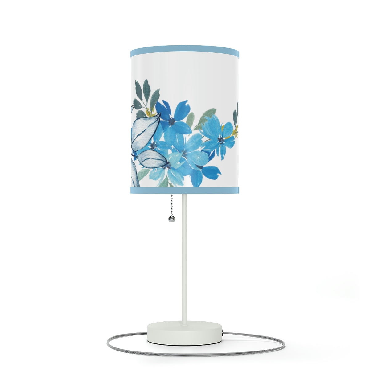 Unique Modern Japanese-Inspired Cherry Periwiwnkle Blossom Table Lamp Stand