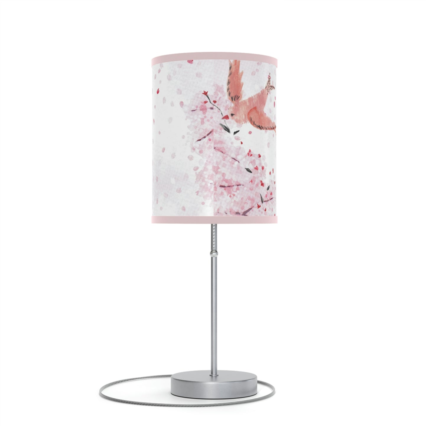 Unique Modern Japanese-Inspired Cherry Periwiwnkle Blossom Table Lamp Stand