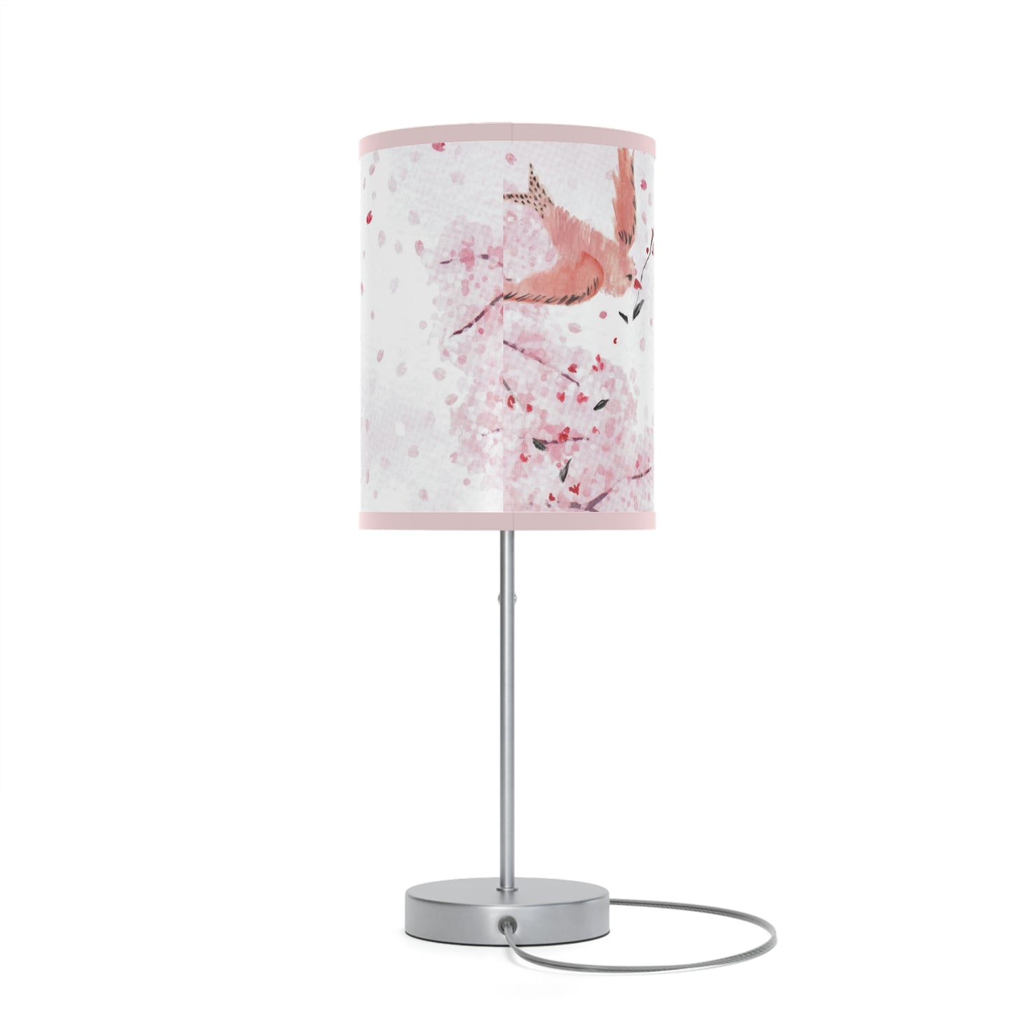 Unique Modern Japanese-Inspired Cherry Periwiwnkle Blossom Table Lamp Stand