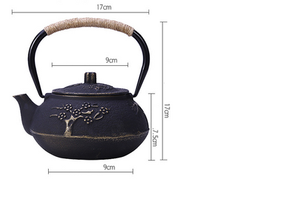 Japanese Cast iron Peony Teapot with Infuser
