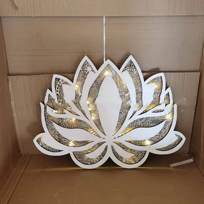 Lotus Home Atmosphere Decoration Wooden Night Light