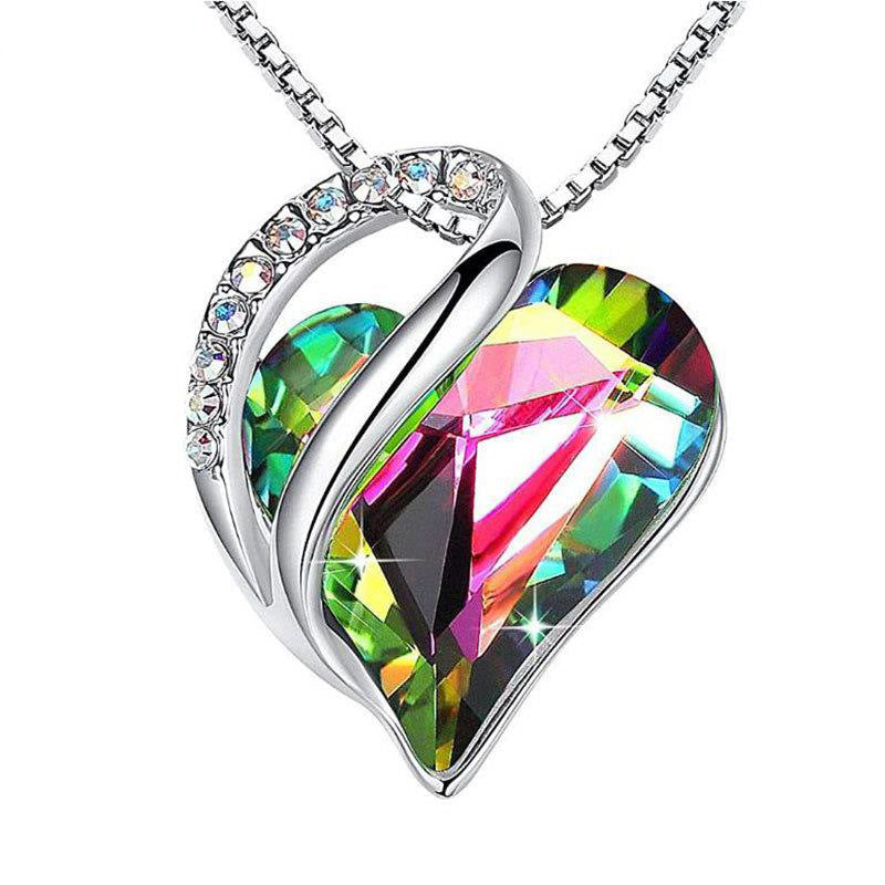 925 Sterling Sliver Heart Shaped Geometric Necklace Women's Jewelry Women's Clavicle Chain Gift