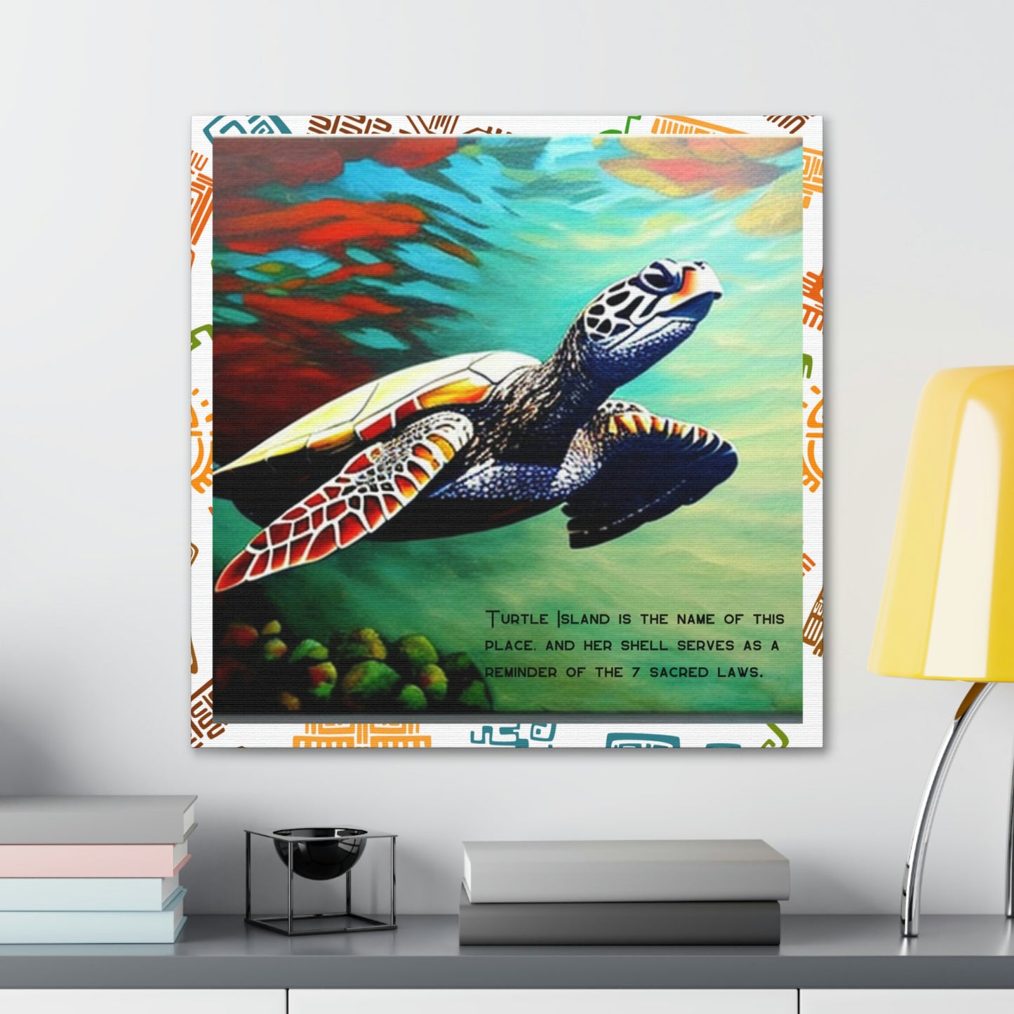 Turtle Island Is the Name of This Place Concept Art Aboriginal American Niiji Canvas Gallery Wraps