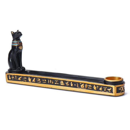 A 2-in-1 Khemet Incense Burner Candle Holder Cat Feline