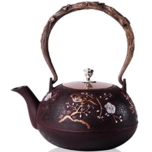 Japanese Blossom Cast Iron Teapot Chiei with Filter