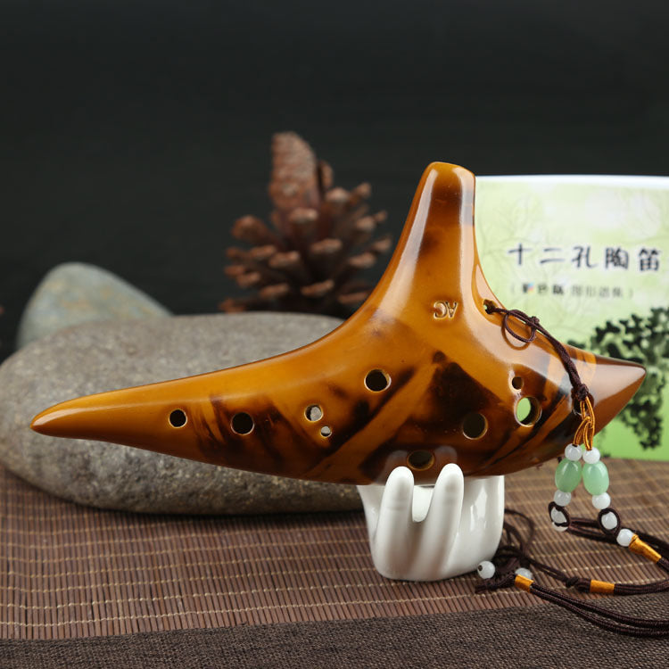 12-Hole Ceramic Smoldering Ocarina Musical Instrument