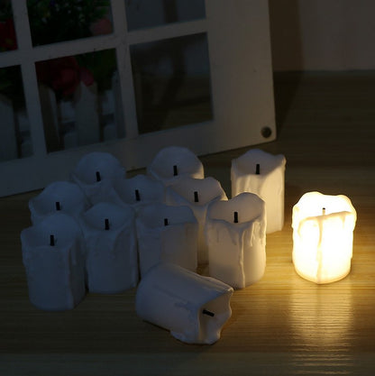 12-Piece Candle Tears LED Electronic Simulation Candle Set Wedding Events Decorative Atmospheric