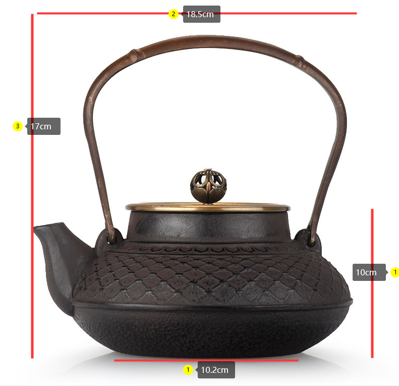 Exquisitely Designed Cast Iron Kettle with Lid