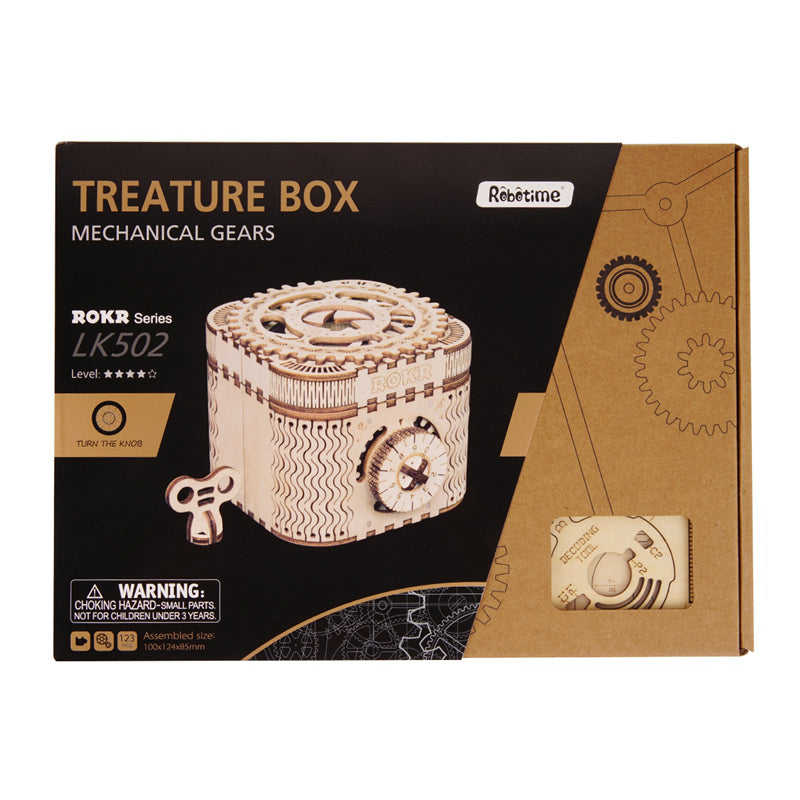 Robotime Rokr 123Pcs Treasure Box Creative 3D Wooden Puzzle Game Assembly Toys Chris Gift For Children Adults Teens