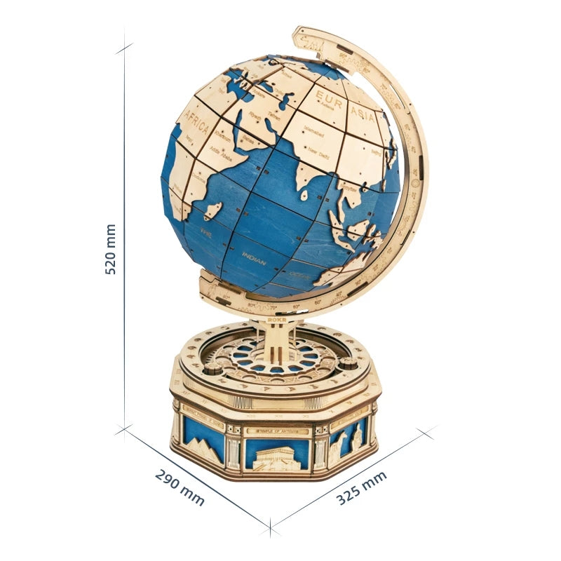 Robotime Globe Earth 567pcs 3D Wooden Puzzle Games Ocean Map Ball Assemble Model Toys Gift for Children Boys