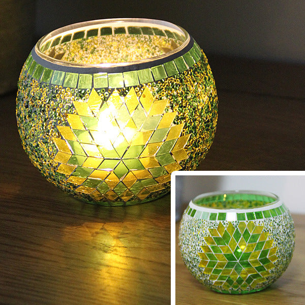 Mosaic Glass Candle Holder Tealight Votive Candle Home Decor