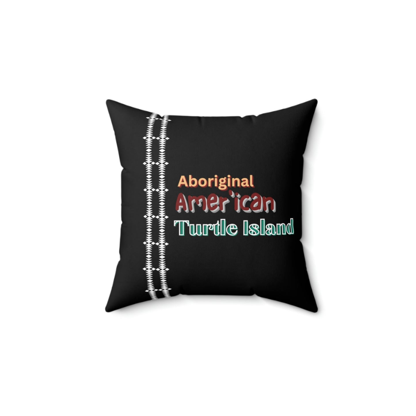 Aboriginal American Turtle Island Spun Polyester Square Decorative Pillow