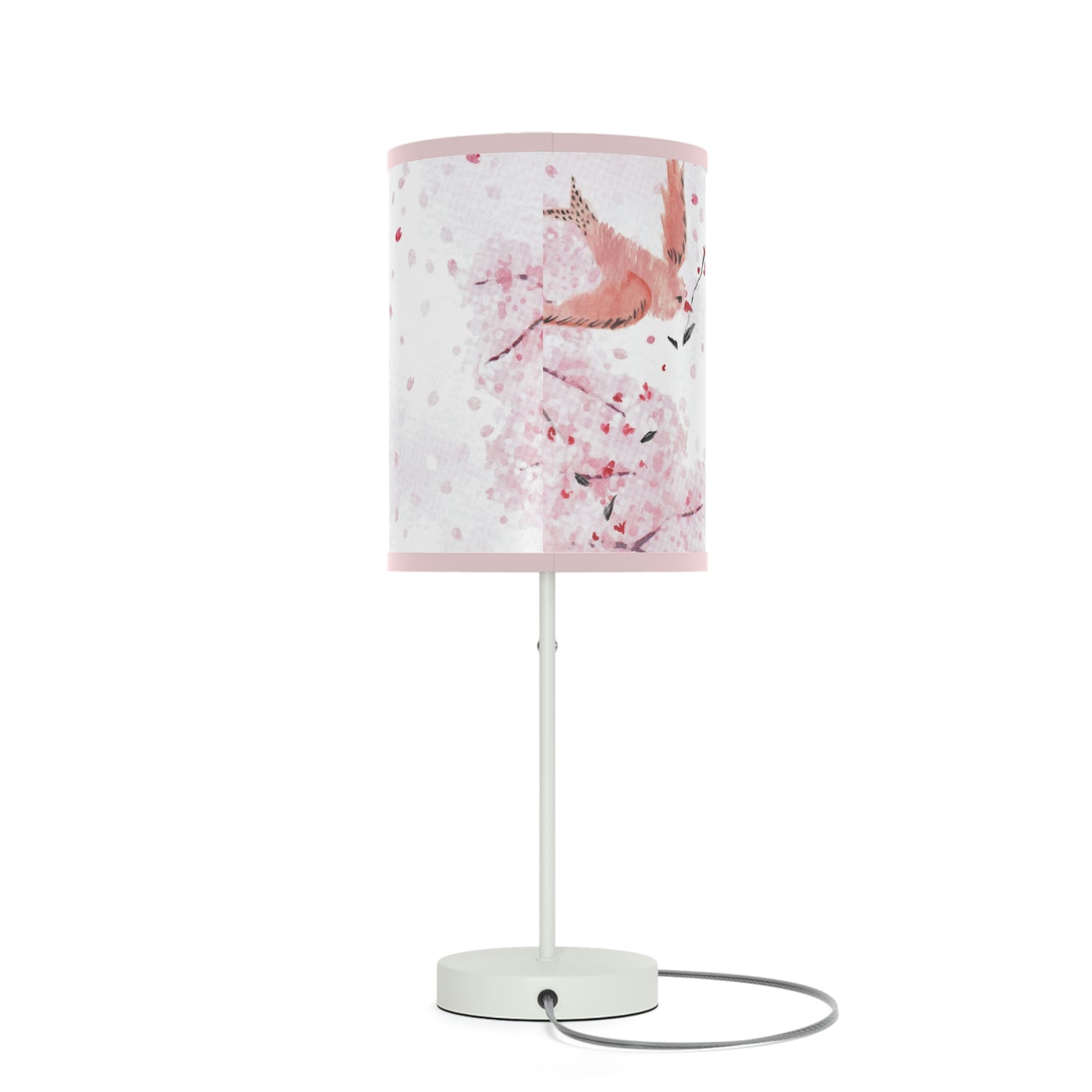 Unique Modern Japanese-Inspired Cherry Periwiwnkle Blossom Table Lamp Stand