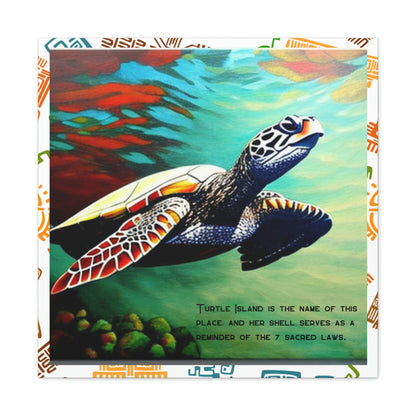 Turtle Island Is the Name of This Place Concept Art Aboriginal American Niiji Canvas Gallery Wraps