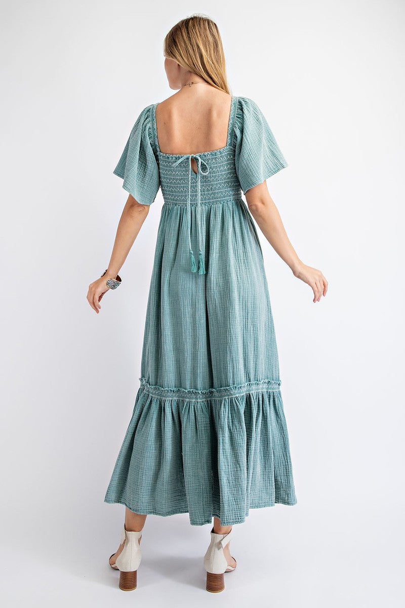 Cotton Seafoam Gauze Women's Maxi Dress