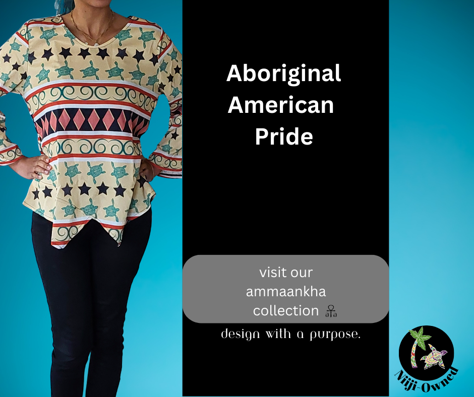 Aboriginal Print Women's V-Neck Irregular Hemmed Casual Niiji Top