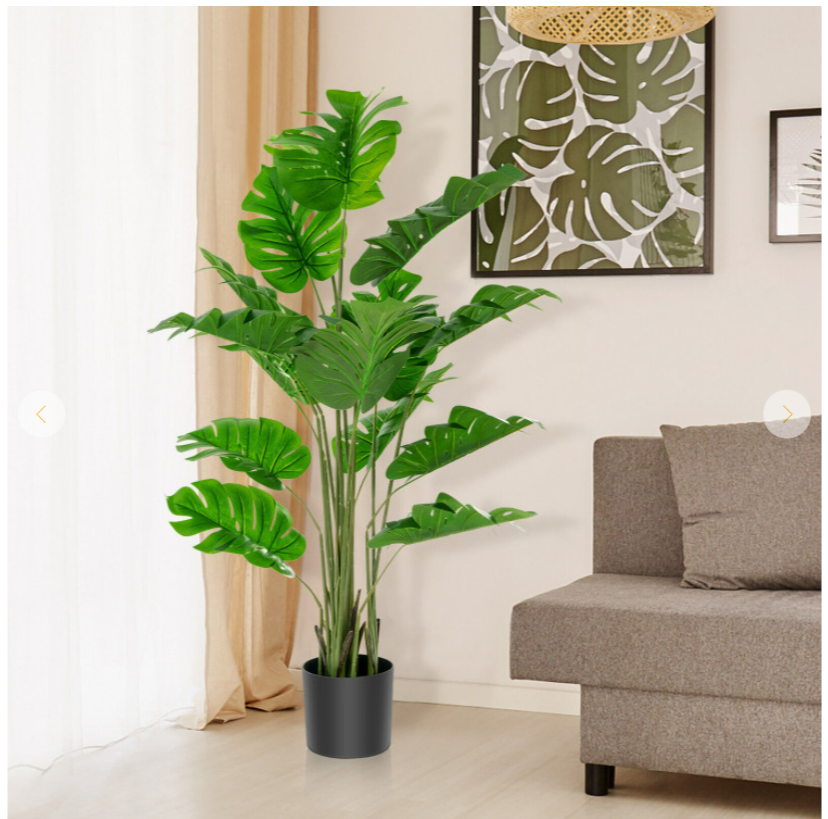 Set of 2 Artificial 5 Feet Monstera Trees Home Decor