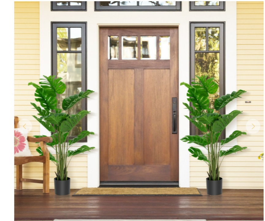 Set of 2 Artificial 5 Feet Monstera Trees Home Decor