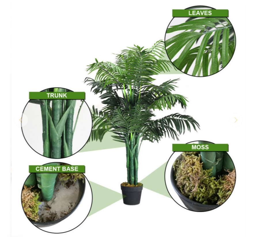 3.5 Ft Artificial Areca Palm Decorative Silk Tree with Basket Home Decor
