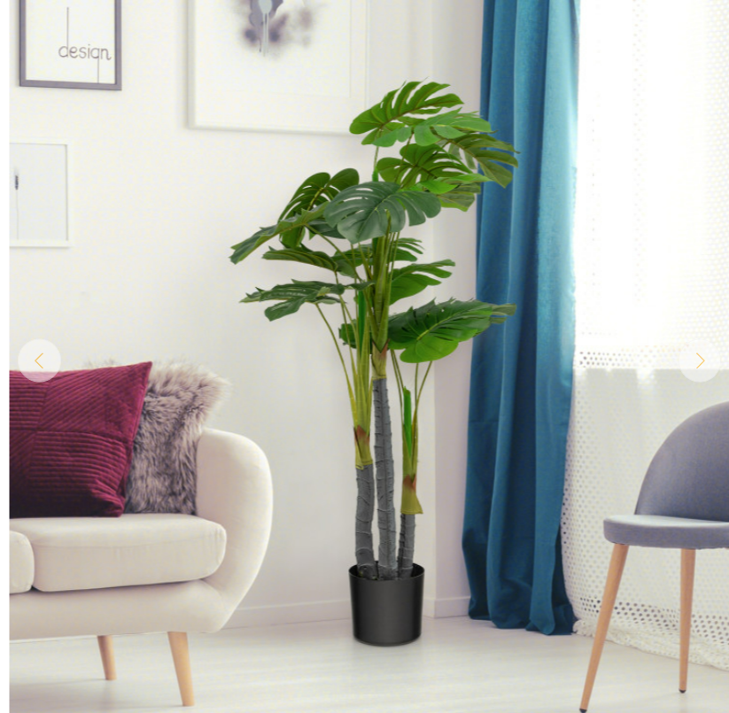 4 Feet Artificial Tree Artificial Monstera Palm Tree Fake Plant