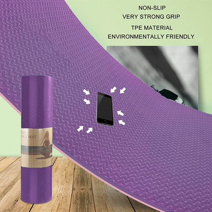 QMKGEC Yoga Mat 1/3 inch Exercise Mats 8mm TPE Non Slip Extra Thick