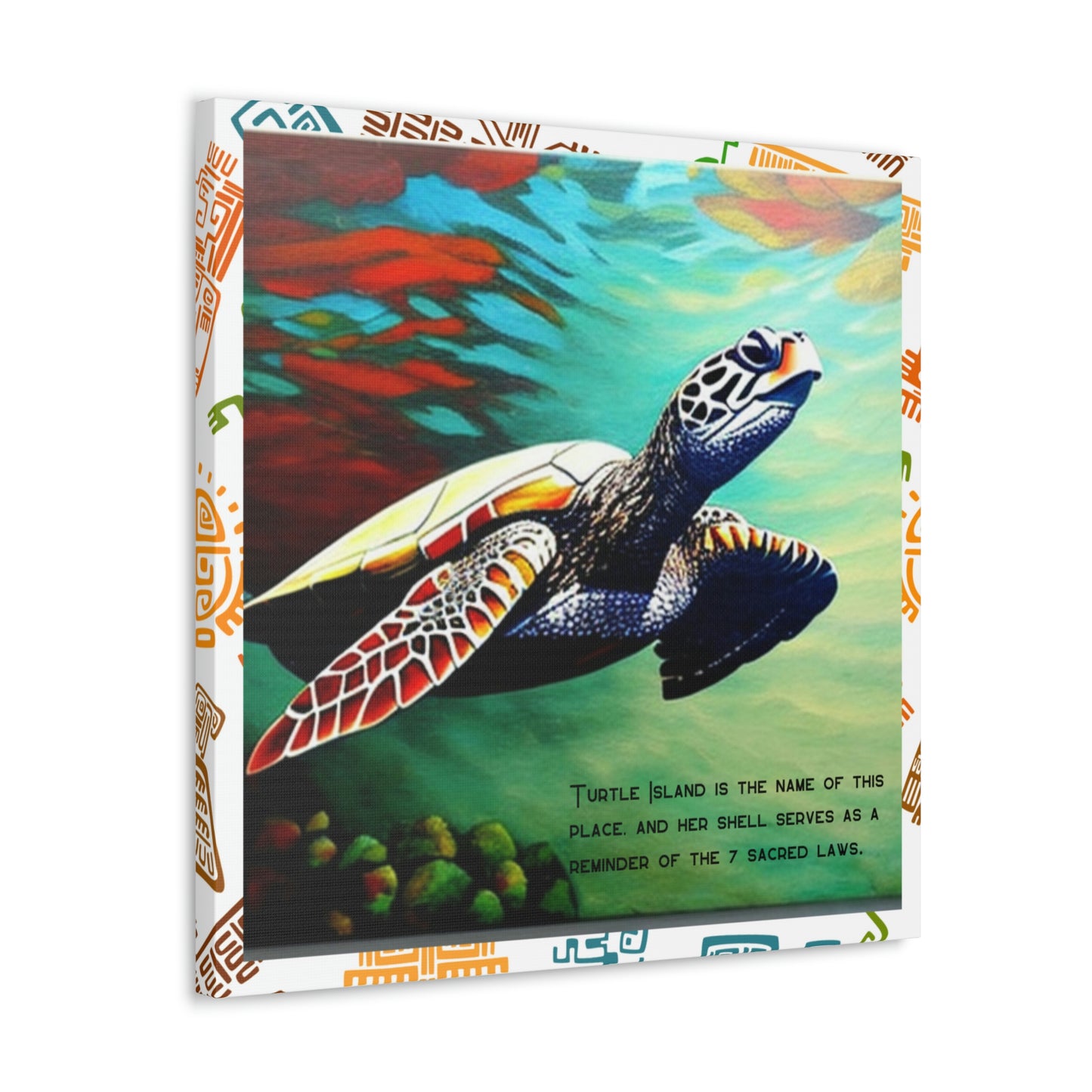 Turtle Island Is the Name of This Place Concept Art Aboriginal American Niiji Canvas Gallery Wraps